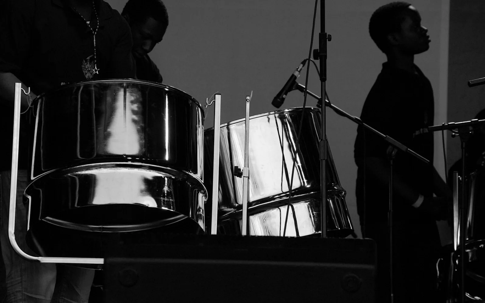 Drums, steel and musicians